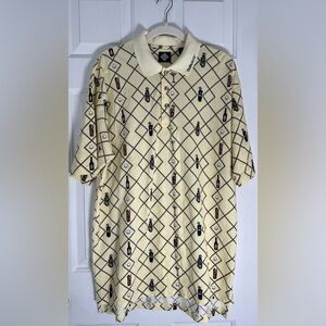 Tobasco Polo Shirt Size L Cotton Short Sleeve Golf Print